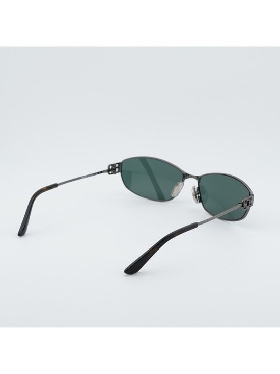 Balenciaga BB0336S 005 Unisex Sunglasses Grey Oval Frame, Green Lenses main image 6